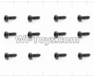 HBX 12882P ONSLAUGHT Parts-Screws Parts-Round Head Self Tapping Screws(12pcs)-2.6X18mm Parts-S163,HaiBoXing HBX 12882P ONSLAUGHT RC Car Parts
